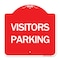 Signmission Designer Series Parking Lot Visitors Parking, Red & White Aluminum Sign, 18" x 18", RW-1818-24622 A-DES-RW-1818-24622 - alternate 1